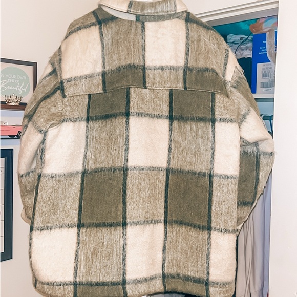Sage Green Flannel Coat - Picture 3 of 3